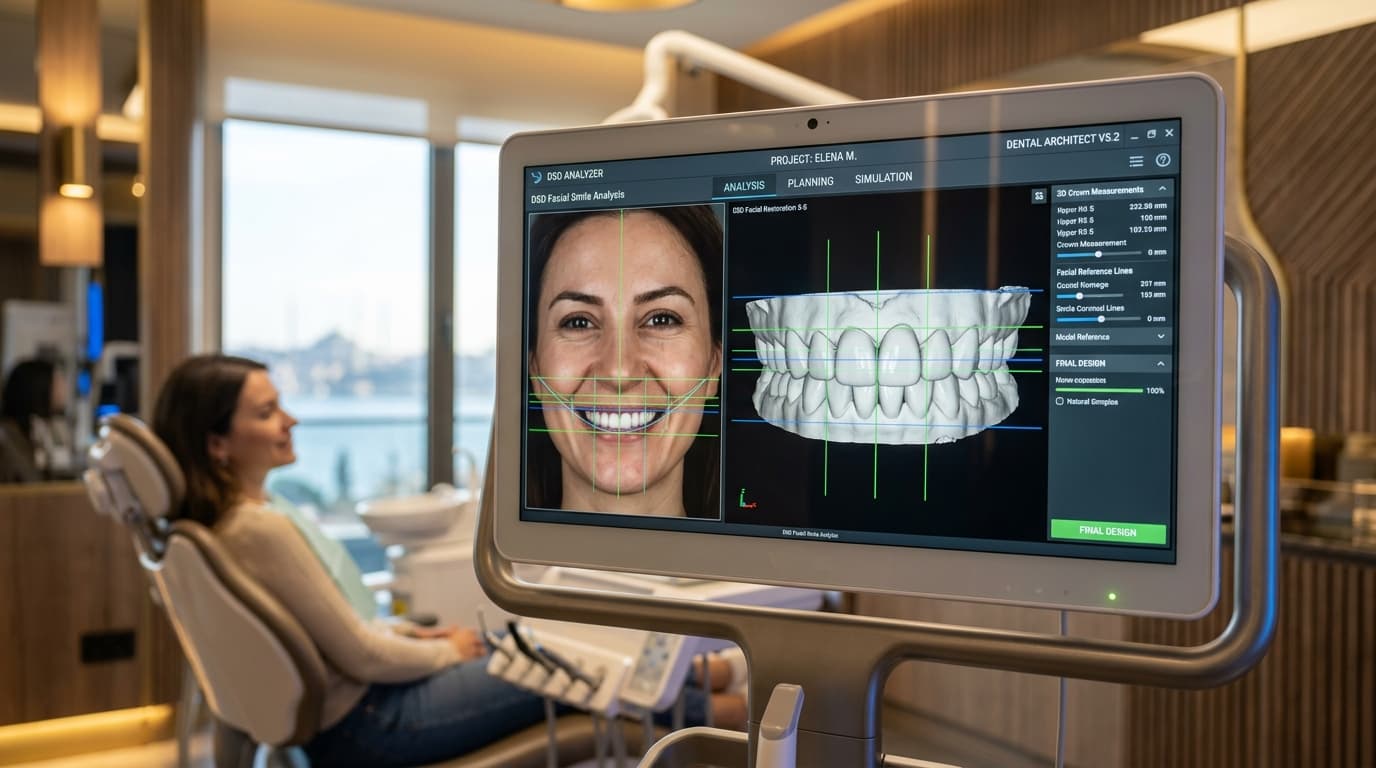 غرفة الفحص الرقمي وتصميم الابتسامة ثلاثي الأبعاد للدكتور محمود ألب في أتاكوي إسطنبول